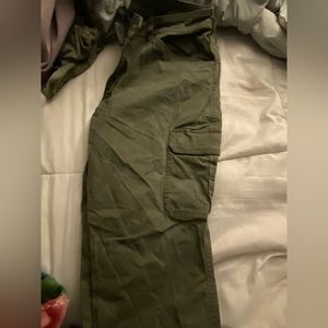 Green cargo tactical work pants.